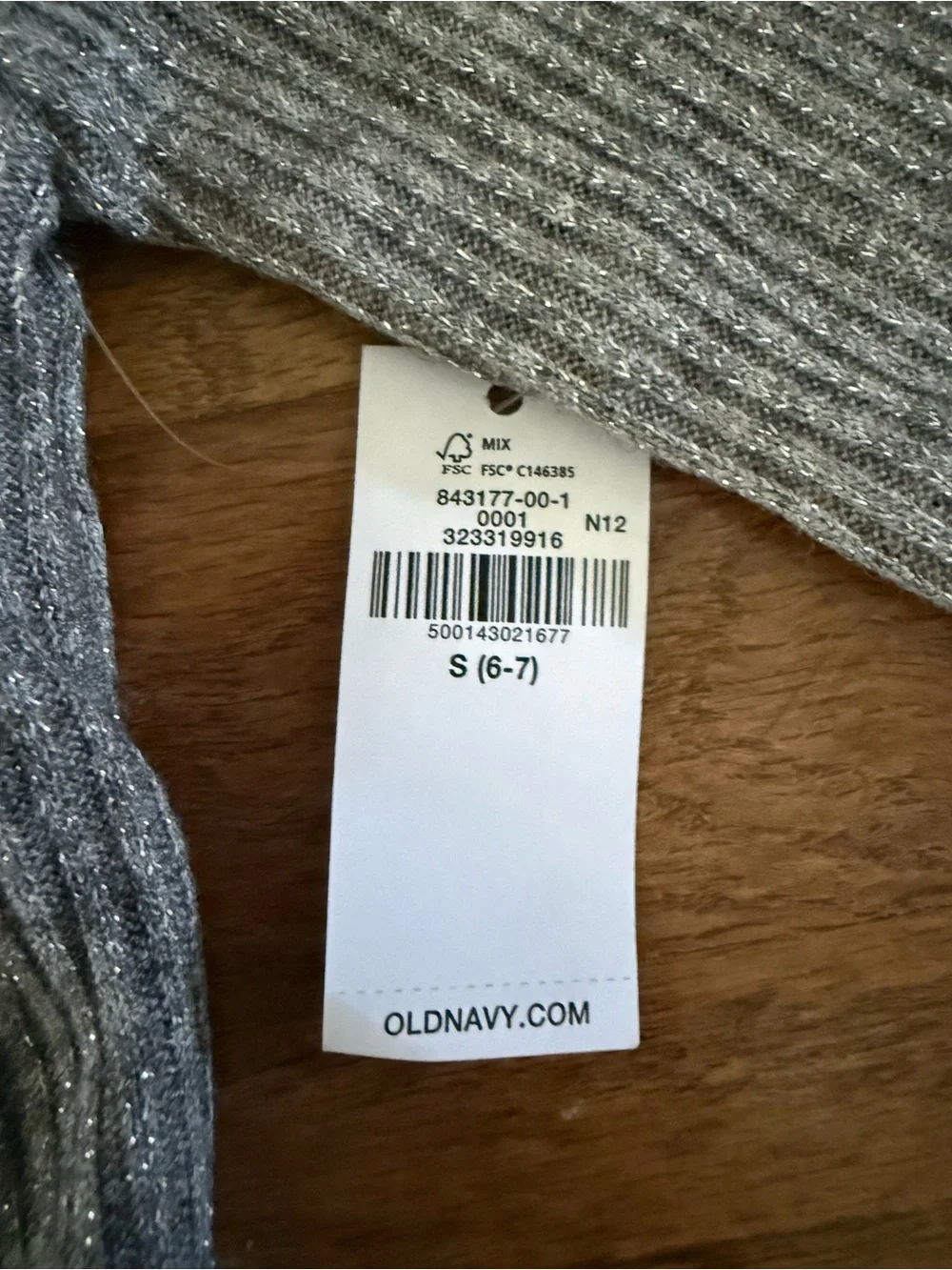 Old Navy Gray Ribbed Crewneck Sweater Shimmer with Front Tie Bows NWT Sz 6-7